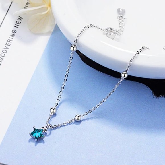 NEW 925 Sterling Silver Crystal Star Bracelet - Picture 5 of 8